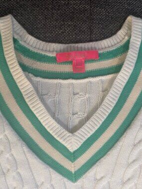 Lilly Pulitzer Sweater Womens Small Pink Crewneck Knit Coastal Resort Preppy